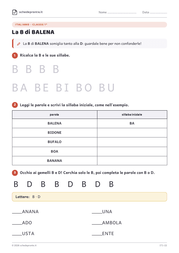 Anteprima della scheda La B di BALENA