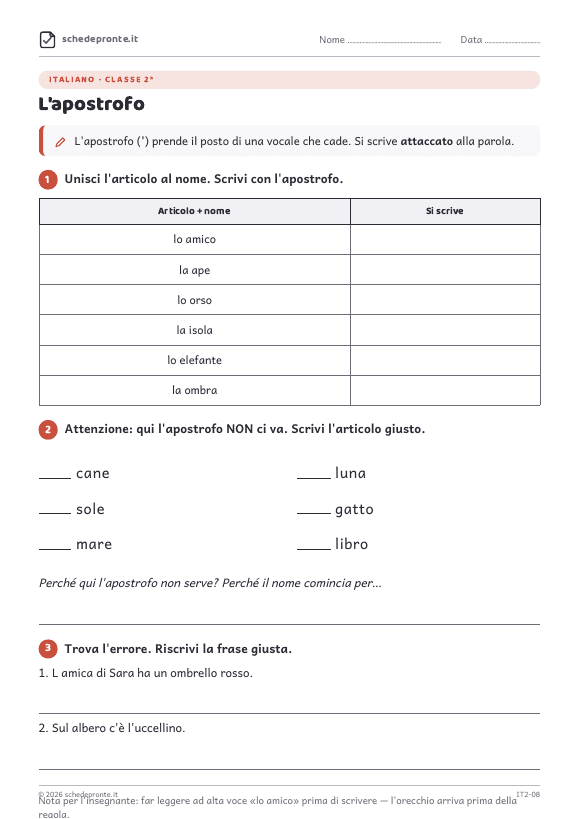 Anteprima della scheda L'apostrofo