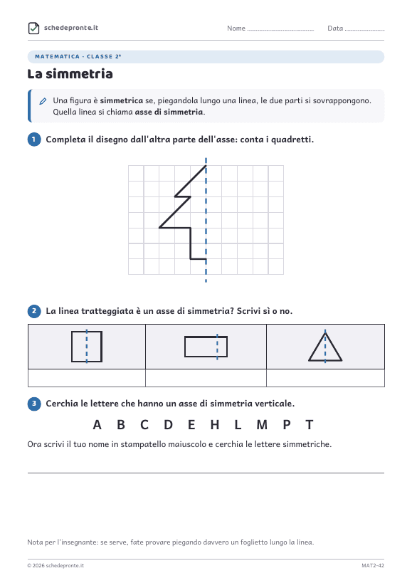 Anteprima della scheda La simmetria